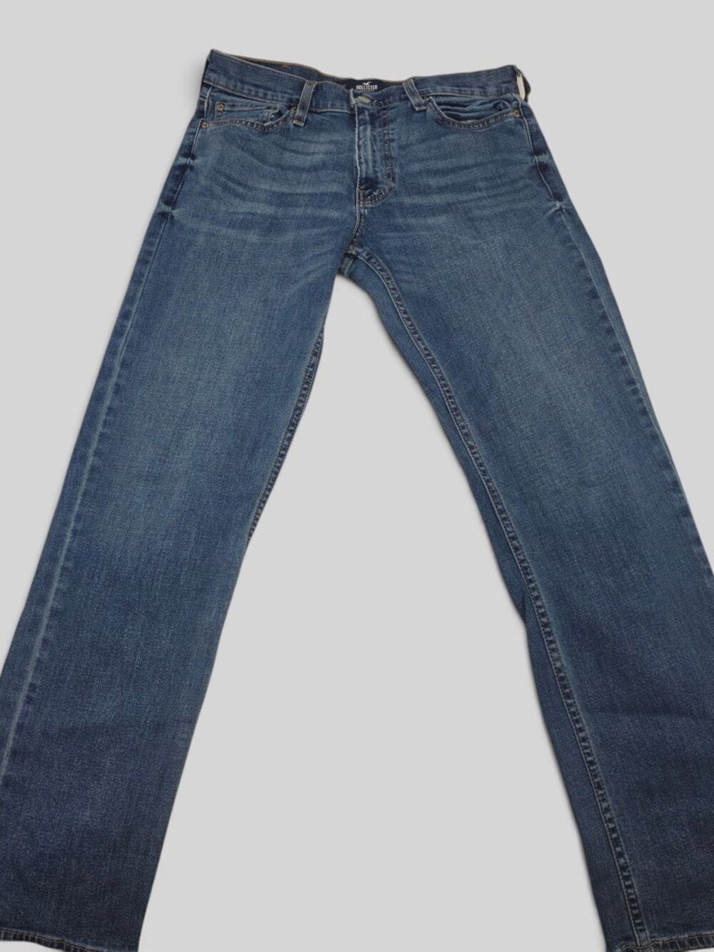 Mens Hollister Epic Flex Straight Leg Jeans W30 L32 Medium Wash Blue Denim